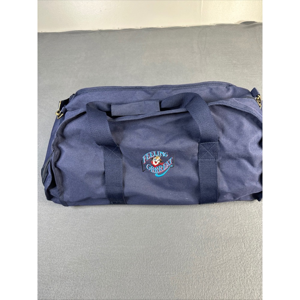 Vintage Tony the Tiger Frosted Flakes Duffel Bag Navy Blue Feeling Grrreat Gym
